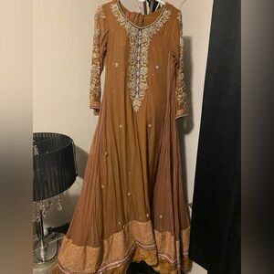 embroidered Nakoosh Bridal Pakistani gown